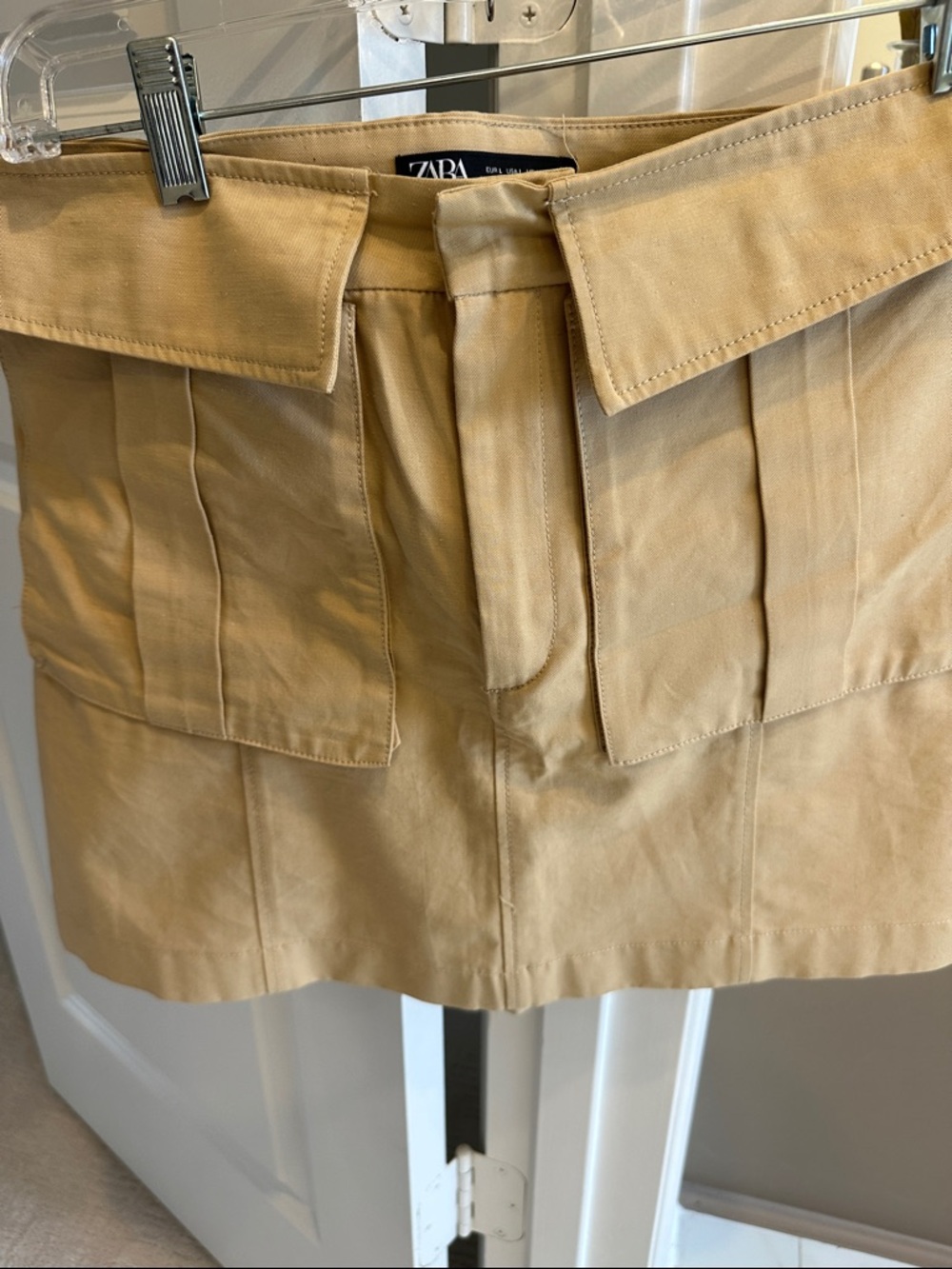 ZARA Khaki Utility Pocket Mini Skirt